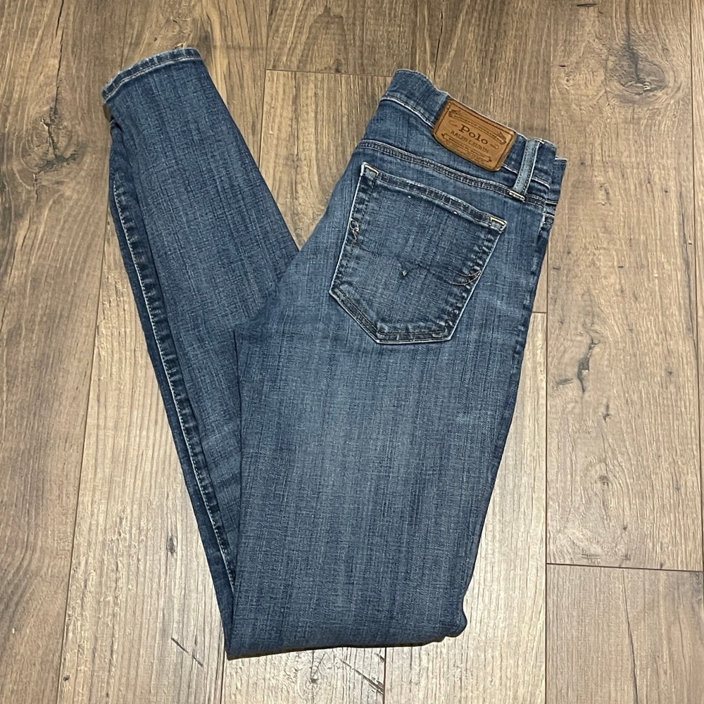 Polo Ralph Lauren Tompkins Skinny Jeans Women Medium Wash Blue Denim Slim Fit